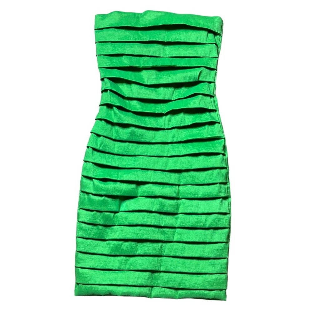 Va Va Voom Green Strapless Layered Mini Dress L